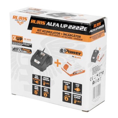 Baterija ličio Ruris Alfa UP 2200e 20V 2Ah su pakrovėju 3