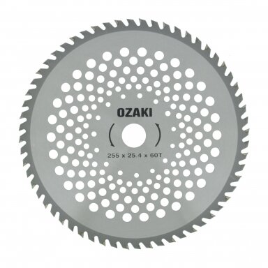 Diskas žolės su kietmetaliu 255mm 60T 25.4mm Diskas žolės su kietmetaliu 255mm 60T 25.4mm