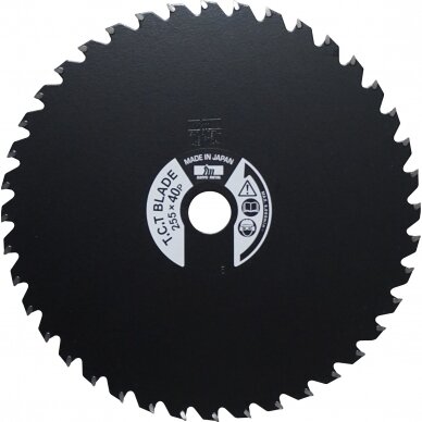 Diskas žolės su kietmetaliu 255mm 25.4mm 40T Diskas žolės su kietmetaliu 255mm 25.4mm 40T