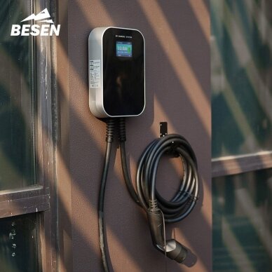 Elektromobilių krovimo stotelė Besen 22 kW RFID su 6.1m laidu Type 2 3