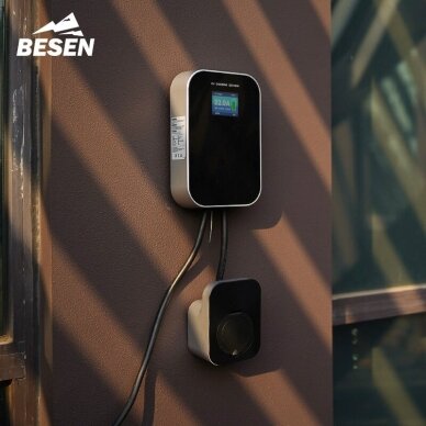 Elektromobilių krovimo stotelė Besen 11 kW RFID su rozete 4