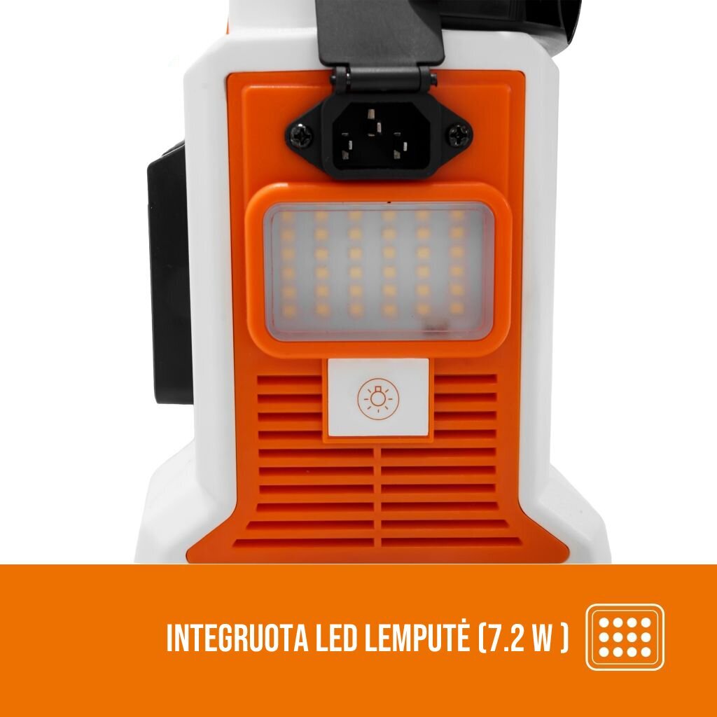 Inverteris srovės Ruris 30024e 20V 300W su 4x4.0Ah baterijomis 6 Inverteris srovės Ruris 30024e 20V 300W su 4x4.0Ah baterijomis 6