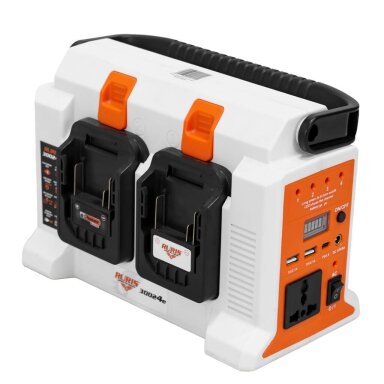 Inverteris srovės Ruris 30024e 20V 300W su 4x4.0Ah baterijomis Inverteris srovės Ruris 30024e 20V 300W su 4x4.0Ah baterijomis