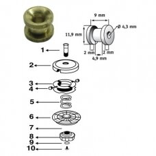 Įvorė galvutės universali 12x4.3mm