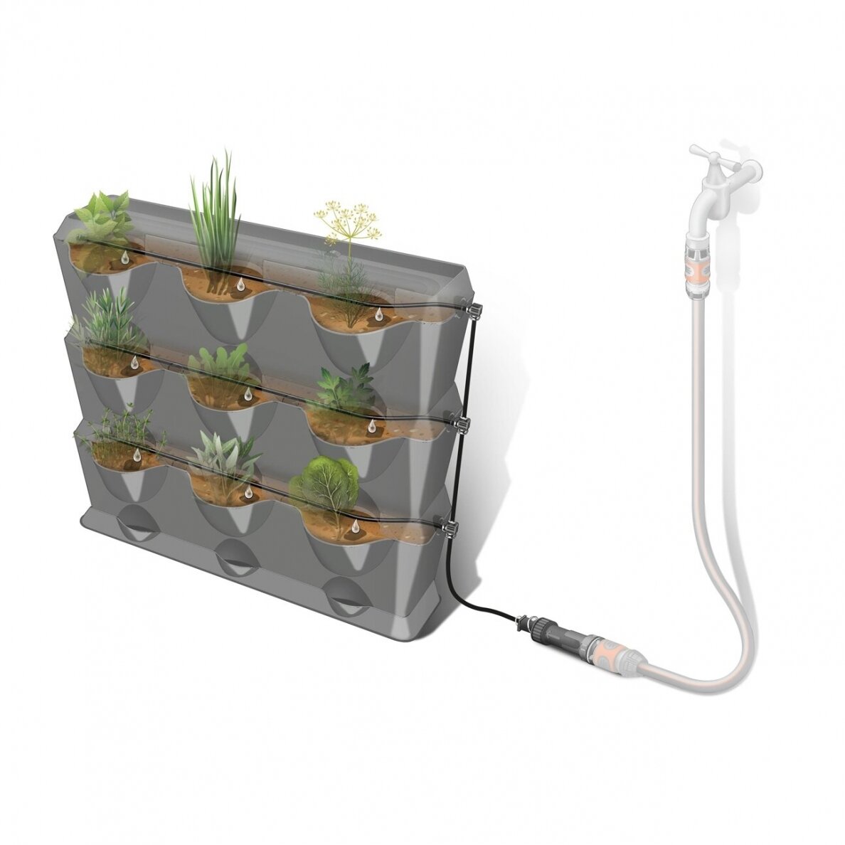 Komplektas sodo vertikalus NatureUp GARDENA su laistymu 1 Komplektas sodo vertikalus NatureUp GARDENA su laistymu 1