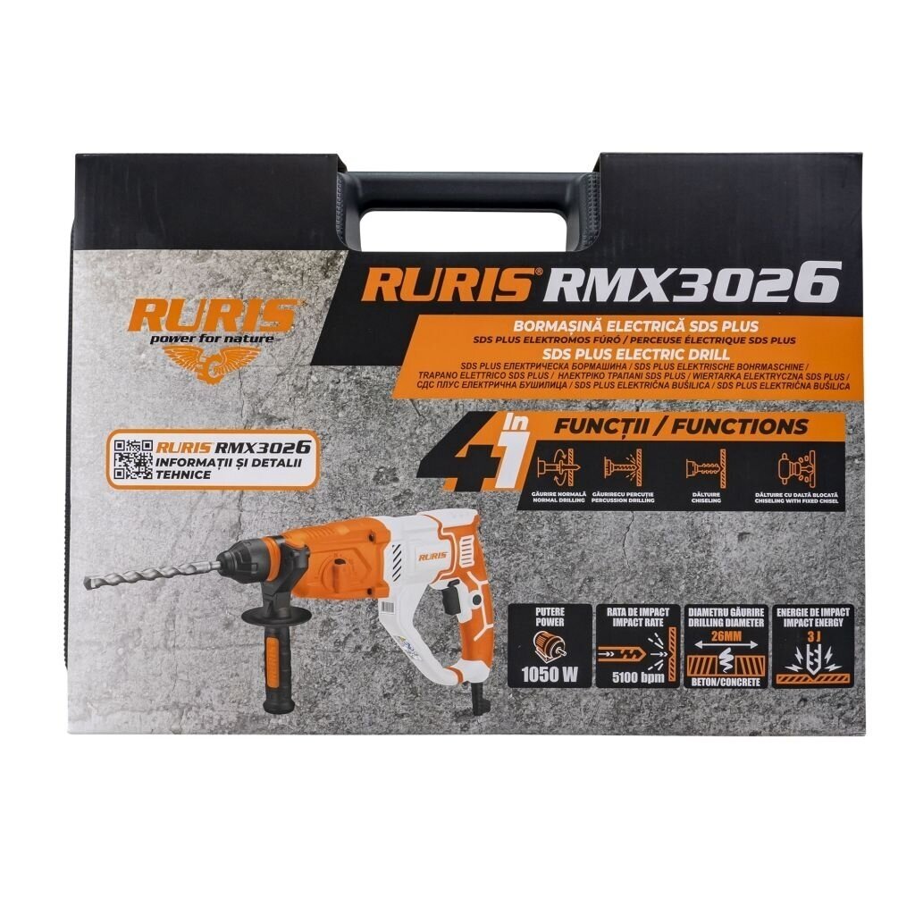 Perforatorius RURIS RMX3026 SDS Plus 9 Perforatorius RURIS RMX3026 SDS Plus 9