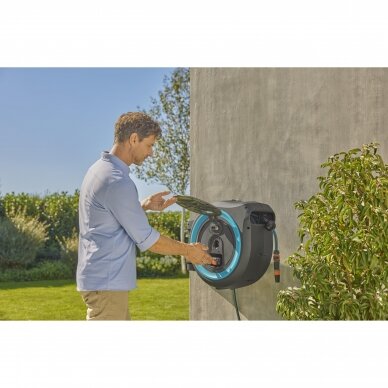 Ritė su žarna 40m PowerRoll XXL mont. ant sienos turkio Gardena 9