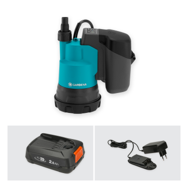 Siurblys panardinamas GARDENA 2000/2 18V P4A su baterija 4
