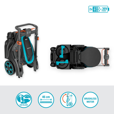 Vejapjovė akumuliatorinė GARDENA PowerMax Duo 46/36V P4A 3