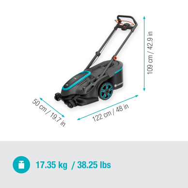 Vejapjovė akumuliatorinė GARDENA PowerMax Duo 46/36V P4A su baterija 3