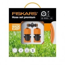 Žarna laistymo Fiskars PREMIUM 9mm 15m.su priedais